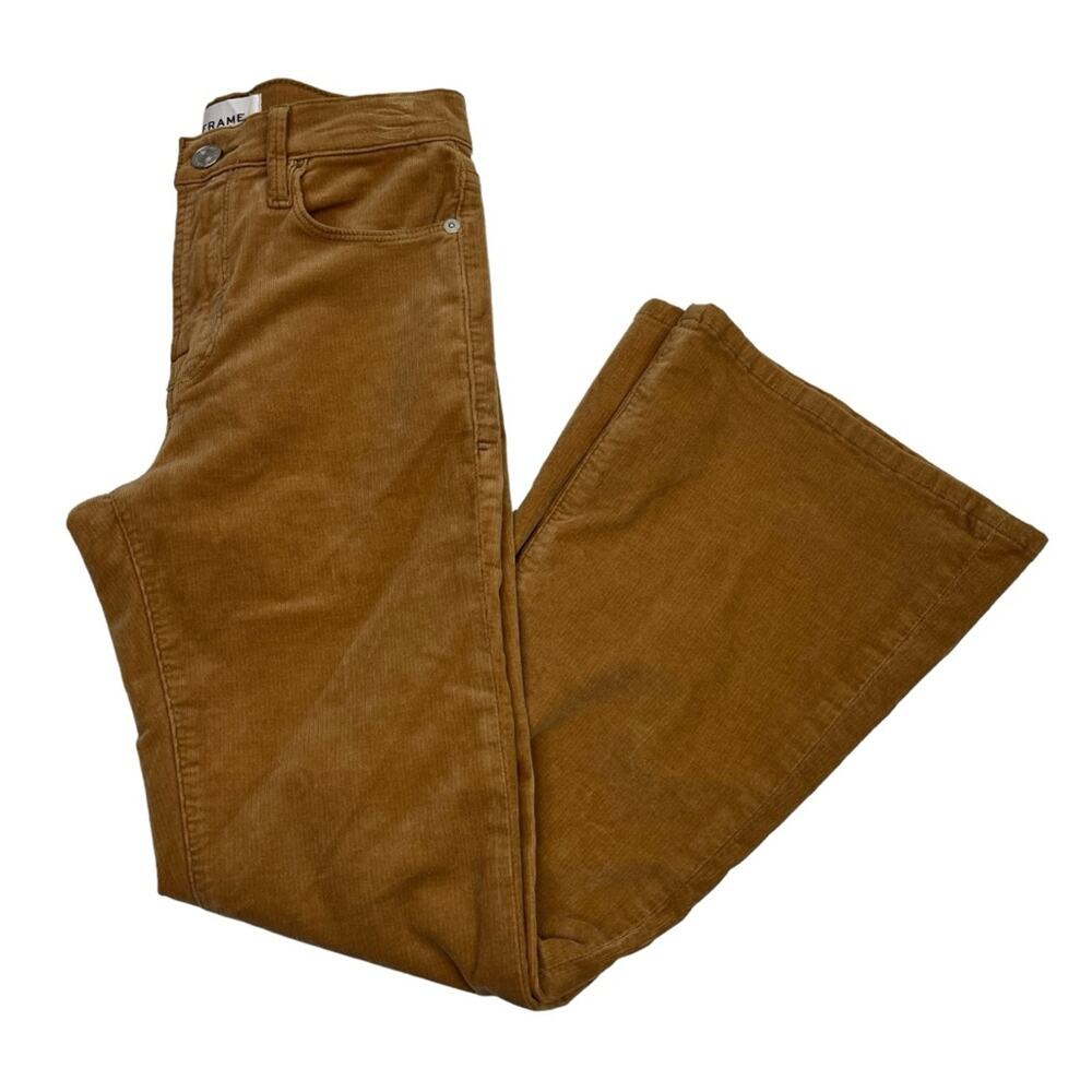 Frame Le Crop High Rise Flare corduroy pants tan - 24